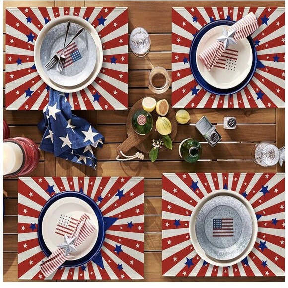 Let Freedom Ring Decorative One Sided Placemats Set Of 4 (12in x 18in) NEW - Picture 3 of 3